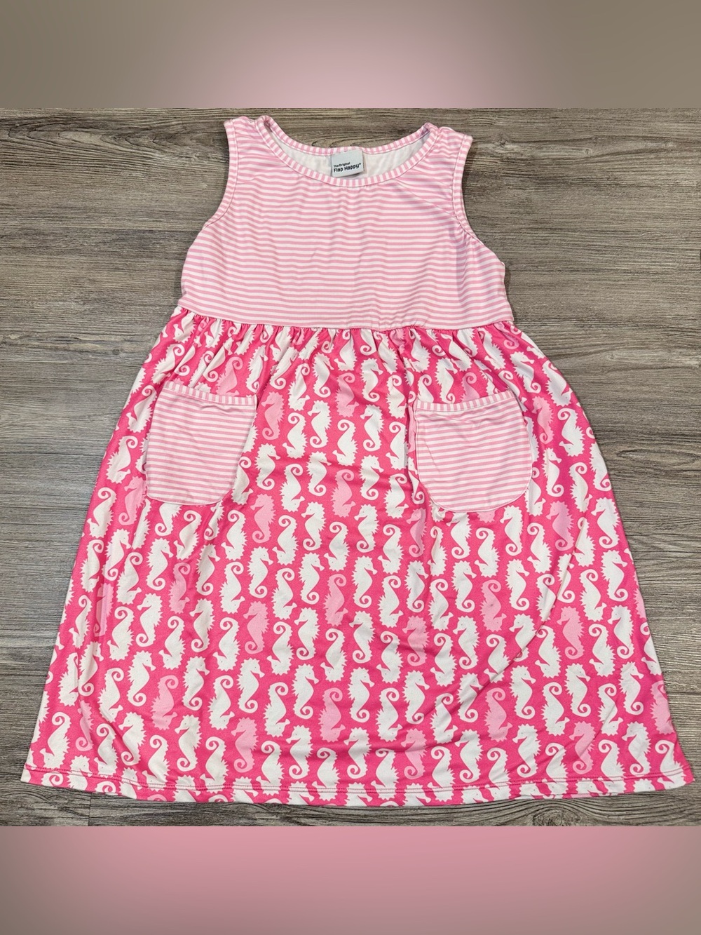 Flap Happy UPF 50+ Dahlia Sleeveless Tee Seahorse Pink Dress w/ Pockets